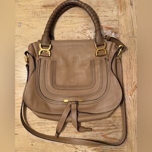 Chloe Marcie Tan Leather Shoulder Bag
